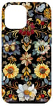 Coque pour iPhone 12 Pro Max Beau motif abeilles et fleurs noires