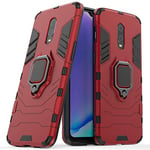 LuluMain Compatible avec OnePlus 7, OnePlus 6T Coque, Anneau de Support Téléphone Voiture Magnétique Bague 360 Étui de Protection pour OnePlus7, OnePlus 6T (Rouge)