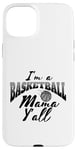 Coque pour iPhone 15 Plus Southern Moms Cadeau de basket-ball fantaisie pour femme Gris et noir