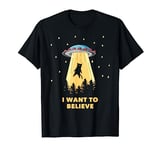 Area 51 UFO Hunter Tee Alien Abduction I Want To Believe T-Shirt