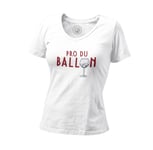 T-Shirt Femme Col V Pro Du Ballon Humour Vin Foot