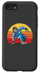 Coque pour iPhone SE (2020) / 7 / 8 Break Dancing Sasquatch B-Boy Bigfoot Dancer 80s Sunset