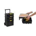 STANLEY - SERVANTE 3 EN 1 QUICKLINK - Boîte à outils compacte + Boîte à outils profonde avec porte-outils intégré + Coffre de chantier & STST1-75540 Boîte à Compartiments Sortlevel 23 Compartiemnts