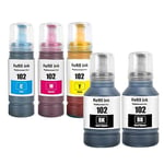 LAIPENG 102 Encre Compatible avec Epson 102 pour ET-2700 ET-2750 ET-2751 ET-2756 ET-2850 ET-2851 ET-2856 ET-3700 ET-3750 ET-3850 ET-4750 ET-4850 ET-4856 ET-15000 Imprimante (BK*2/C/M/Y)