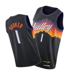 WXFO Booker Jersey, Soleils 1# Maillots de Basketball pour Hommes et Femmes, Jersey sœur de Jeunesse rétro Classique, t-Shirt sans Manches Nettoyage reproductible XXL