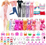 63Pcs Doll Clothes and Accessories Set Compatible with Barbie, Doll Clothes Out