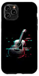 Coque pour iPhone 11 Pro Glitch Guitare acoustique – Amateur de musique de guitare vintage