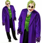 Adult Mens Licensed THE JOKER Classic Fancy Dress Costume Batman Heath Ledger