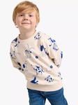 Lindex Kids' Organic Cotton Dog Print Jumper, Light Beige