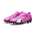 Puma Unisex Youth Ultra Match Ll Fg/Ag Jr Soccer Shoes, Poison Pink-Puma White-Puma Black, 35.5 EU
