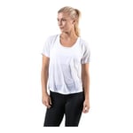 Nike W NK Miler Top SS Breathe T-Shirt Femme White/(Reflective Silv) FR : XS (Taille Fabricant : XS)