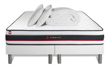 Pack sommier tapissier matelas  Mousse avec couette et oreillers