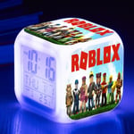 Roblox Print Digital Alarmklocka 7 Färgförändrande Spel Nattljus LED-display Sängklocka Heminredning Barn Leksak Julgåvor DB B