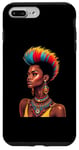 Coque pour iPhone 7 Plus/8 Plus Rainbow Dashiki Cheveux naturels pour femme tribale africaine