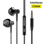 OLAF 3.5mm Plug Écouteurs Filaire Casque Mains Libres Sport Écouteur Avec Câble Écouteurs Filaire Casque Pour Samsung Xiaomi Huawei-Noir-G10