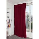 Rideau Phonique Occultant et Thermique "MOONDREAM" galon fronceur (140x260 cm - Rouge foncé)