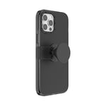 PopSockets: PopCase Phone Case for iPhone 12 Pro Max with a Repositionable PopGrip Slide Phone Stand and Grip with a Swappable Top - Black