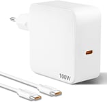 Chargeur MacBook Pro, Chargeur USB-C PD3.0 GaN 100 W Adaptateur Type C avec 1m Câble Prise USB Compact pour MacBook Air M1 M2 13'' 2022 2020 2019 2018, Pad Pro, Phone 15,Sam Sung Galaxy