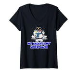 Womens My Badge is My Superpower Sarcastic Police Officer Sarcasm V-Neck T-Shirt