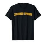 Colorado Springs CO Little London Outline Yellow Grunge T-Shirt