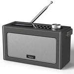 DAB Radio Portable, DAB/DAB Plus Radio, FM Radio, Portable Bluetooth Speaker, Digital Radio with USB Charging for 15 Hours Playback, Bluetooth Stereo Speakers, Rechargeable