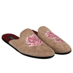 DOLCE & GABBANA Rose Painted Loafer Slipper Shoes YOUNG POPE 44 10 US 11 12517