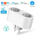 Tuya-Multiprise WiFi Smart Home,10A,16A,Prise UE,Commande vocale,Alexa,Google,Appareil ménager,Protecteur de surtension - Type Wifi Option 1-Ue Plug