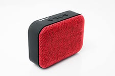 TELLUR Callisto Enceinte Bluetooth Portable, Design en Tissu Ultra-Compacte, Petite Enceinte Bluetooth Portable, Mains Libres, USB, MicroSD/TF, Port Aux MicroUSB, Rouge