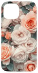 Coque pour iPhone 15 Rose en fleurs complexes - Motif floral pastel