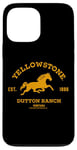 Coque pour iPhone 13 Pro Max Yellowstone Dutton Ranch Est. 1886 Running Horse Brown Logo