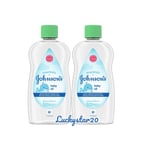 2 x Johnsons Essentials Baby Massage Oil With Aloe Vera 500ml