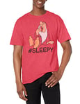 Disney Men's Snow White and Seven Dwarfs Hashtag Sleepy Graphic T-Shirt, Red Heather, Medium