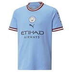 Manchester City Boys' Season 2022/23 Official Home T Shirt, Team Light Blue, 116 UK