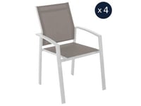 Lot de 4 fauteuils de jardin Axiome Noisette et Blanc - Hespéride