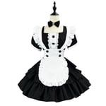 Nya kvinnor Plus Size Supersöt stor rosett Rosa Blå olita Cosplay Custom Klänning Black L