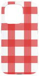 iPhone 15 Pro Red White Checkered Plaid Flannel Gingham Pattern Checker Case