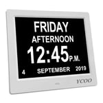 YCOO Newest Version Dementia Clock8 Inches Calendar Date ClockMemory Loss Day...