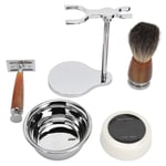 Safety Men Grooming Set Trimming Stand Bowl Beard Brush For Men