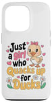 iPhone 13 Pro Just a Girl Who Quacks Up for Ducks Cute Cartoon Design Case