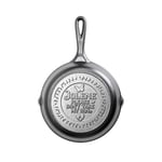 Lodge 8 Inch Dolly Parton Pre-Seasoned Cast Iron Stamped Skillet - Signature Teardrop Handle - Use in The Oven, on The Stove, on The Grill, or Over a Campfire - Jolene