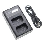 Chargeur USB double pour Sony Alpha A55 A5000 ILCE-5000 A7 II A6300 A6000 8,4V