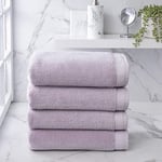 Welhome Madison Bath Towels | 4 Piece Set in Purple | Hygro-Cotton | Softer & Lofter Wash After Wash | Luxury Shower Towels | Super Absorbent | Lightweight & Quick Dry | Sustainable & Durable | Lilac