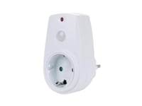 Perel Prise intermédiaire avec Interrupteur crépusculaire, Non-programmable, 230 V, 280 W, Terre Allemande Type F, Blanc