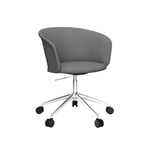 HEM - Kendo Swivel Chair 5-star Castors - Grey/Polished - Grey - Grå - Kontorsstolar - Metall/Trä/Syntetiskt/Skum/Ull