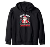 Most Likely To Video Games Christmas family gamer men boys Zip Hoodie