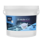 EDGBA Chlore Choc Et Multi Fonctions Longue Durée Piscine - Double Effet - Seau 2,8 kg - Méga Galets 400g - Sachet Hydrosoluble sans Contact - Traitement Permanent Bassin - EDG Bi Activ 400