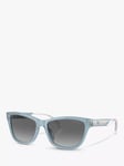 Emporio Armani EA4227U Women's Rectangular Sunglasses, Opaline Azure/ Grey Gradient