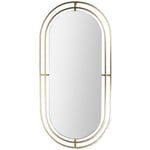 Miroir art déco en métal doré 90 cm