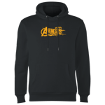 Marvel Avengers Infinity War Orange Logo Hoodie - Black - XL