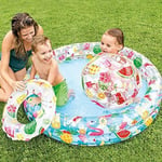 Intex Paddling Pool Swim Ring Beach Ball Set Outside Summer Fun Swimming Garden